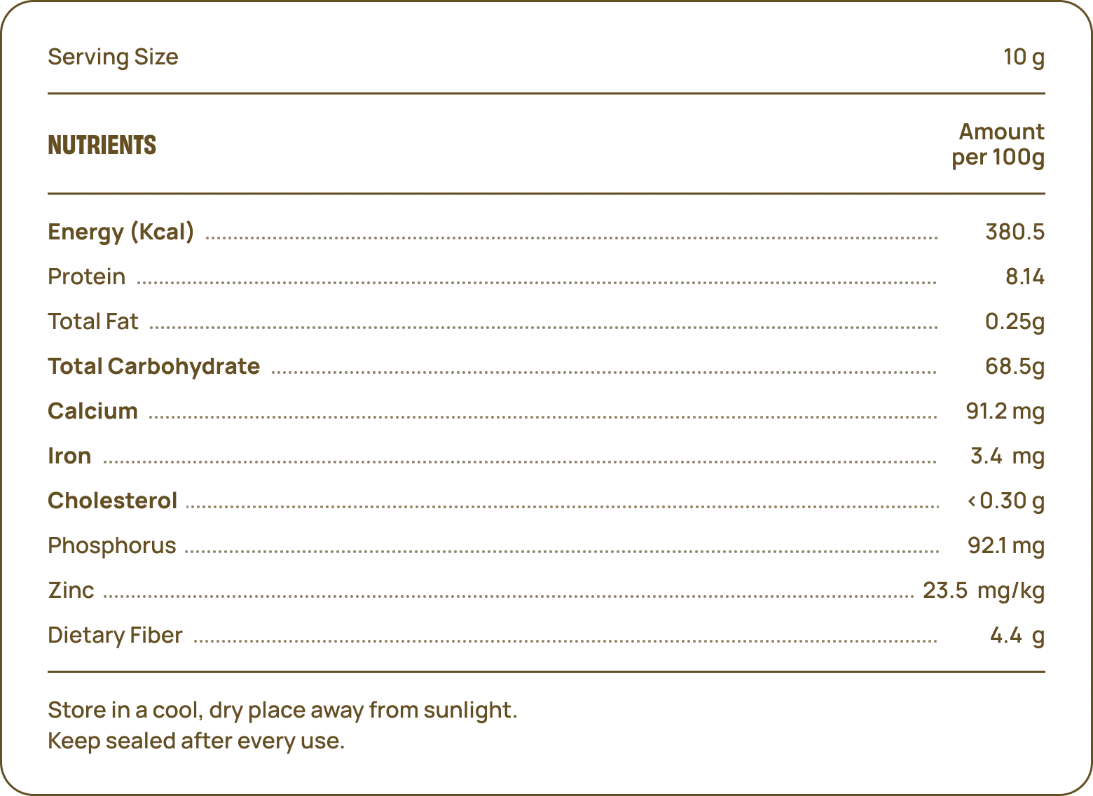 Nutritional Information