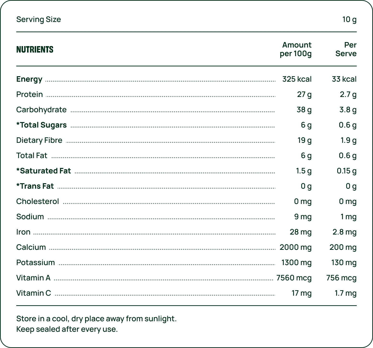 Nutritional Information